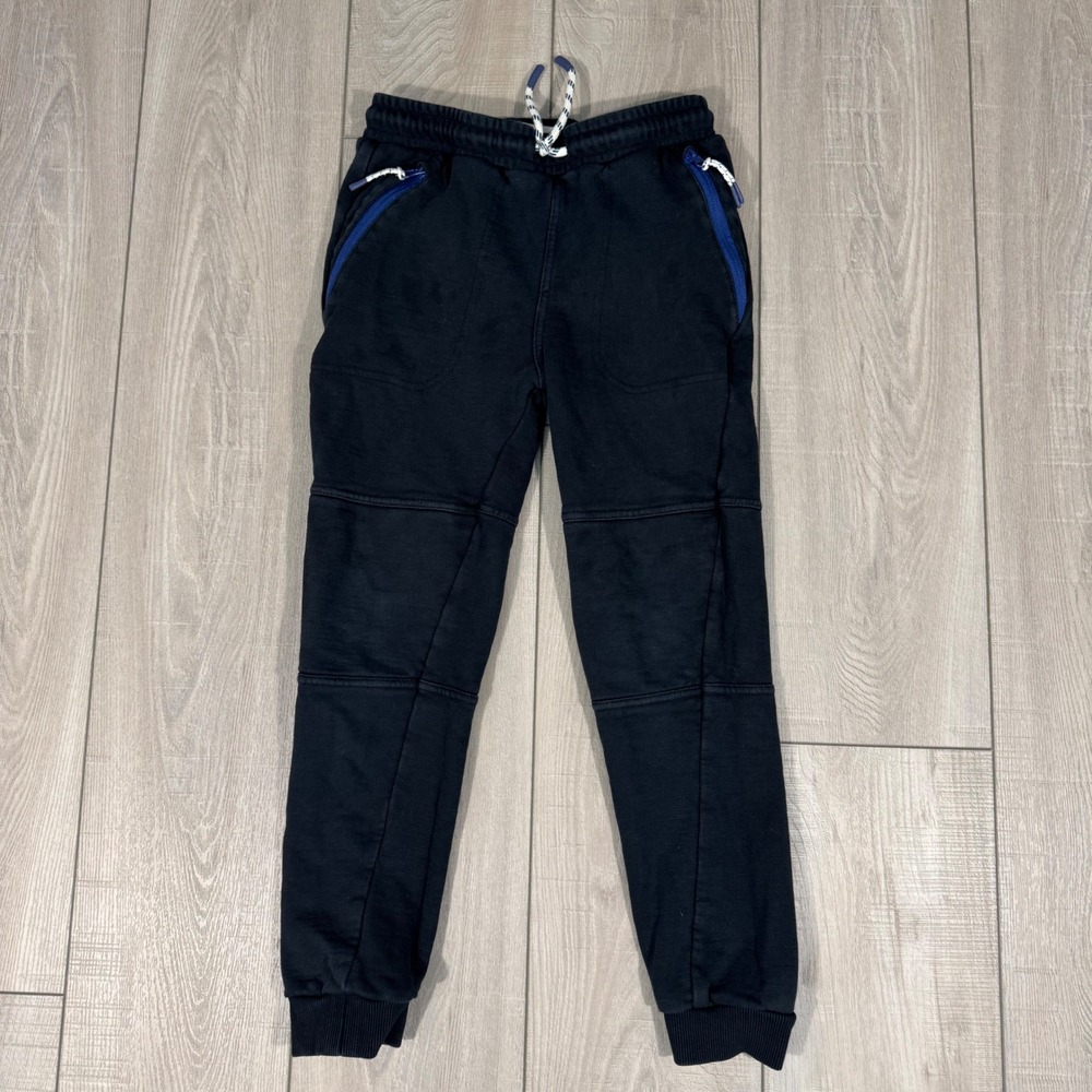 Mini Boden Jogger Boys 9-10Y Black Adjustable Drawstring w/ Zip Pocket Sweatpant